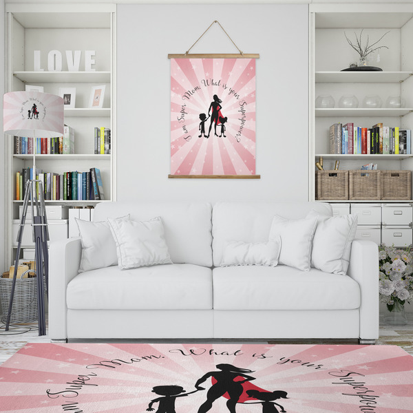 Super Mom Wall Hanging Tapestry - Portrait - IN CONTEXT