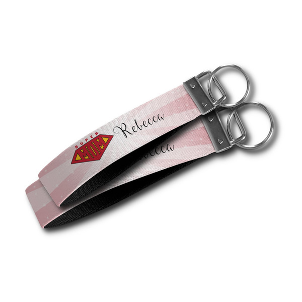Super Mom Webbing Keychain FOBs - Size Comparison