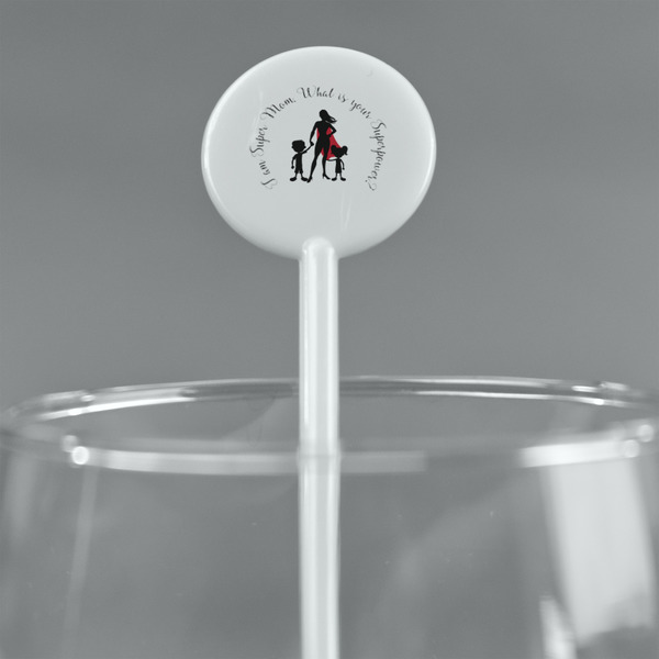 Super Mom White Plastic 5.5" Stir Stick - Round - Main