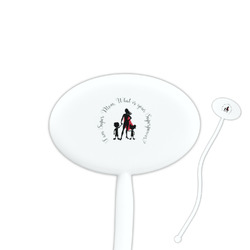 Super Mom 7" Oval Plastic Stir Sticks - White - Single Sided
