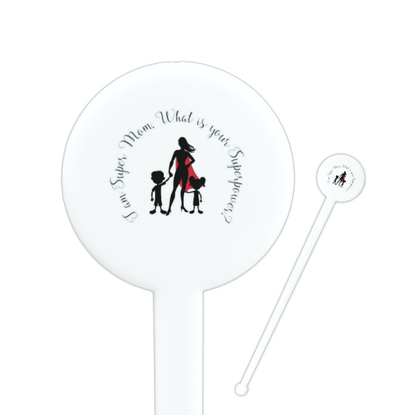 Custom Super Mom Round Plastic Stir Sticks