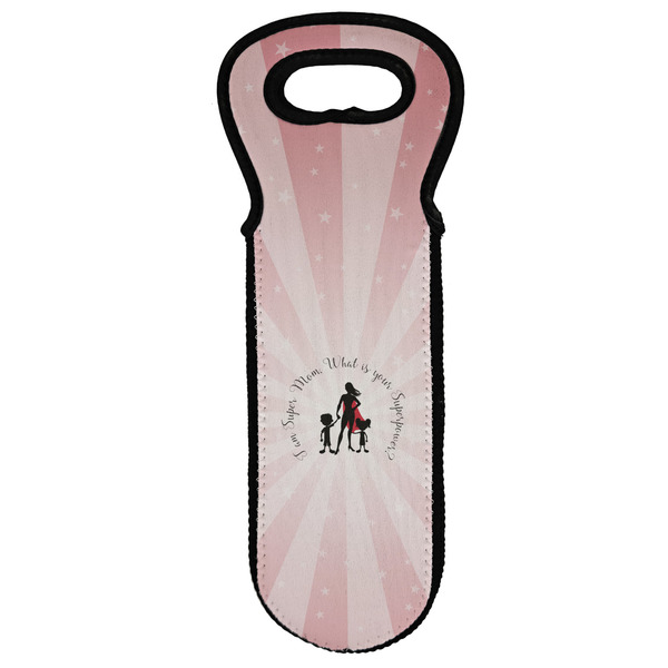 Custom Super Mom Wine Tote Bag