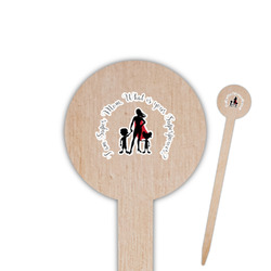 Super Mom 6" Round Wooden Food Picks - Single Sided