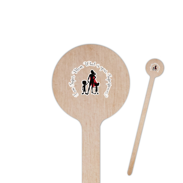 Custom Super Mom Round Wooden Stir Sticks