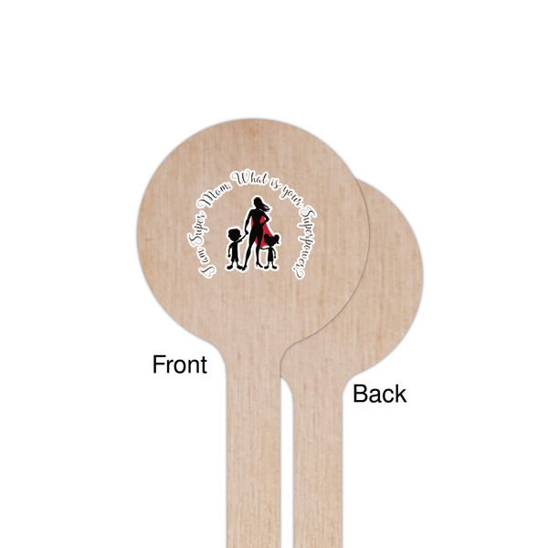 Super Mom Wooden 7.5" Stir Stick - Round - Single Sided - Front & Back