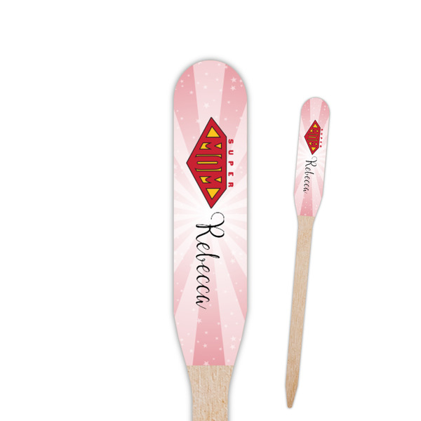 Custom Super Mom Paddle Wooden Food Picks