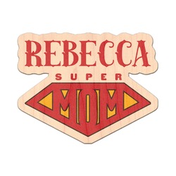 Super Mom Genuine Maple or Cherry Wood Sticker