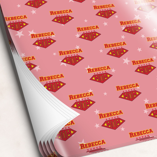Custom Super Mom Wrapping Paper Sheets - Single-Sided - 20" x 28"
