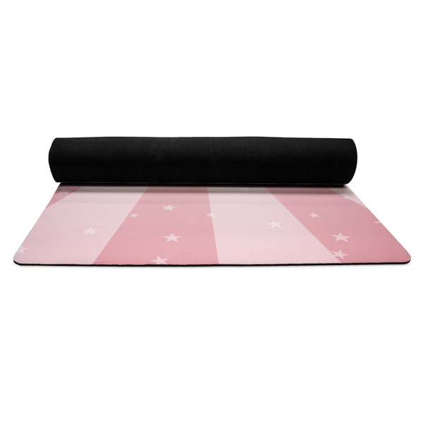 Super Mom Yoga Mat Rolled up Black Rubber Backing