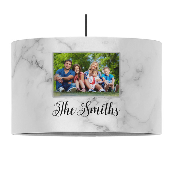 Custom Family Photo and Name 12" Drum Pendant Lamp - Fabric