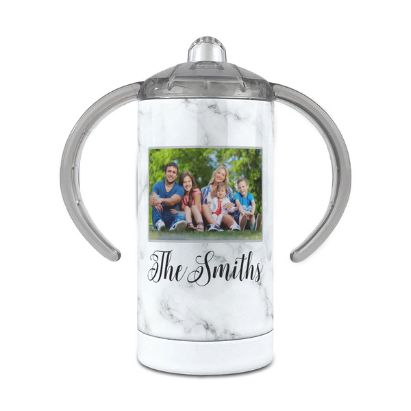 Custom Family Photo and Name 12 oz Stainless Steel Sippy Cup