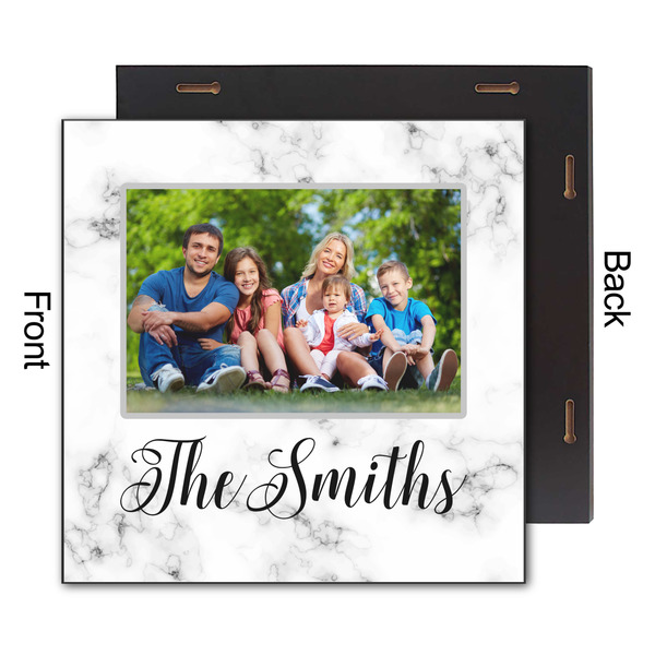 Family Photo and Name 12x12 Wood Print - Front & Back View