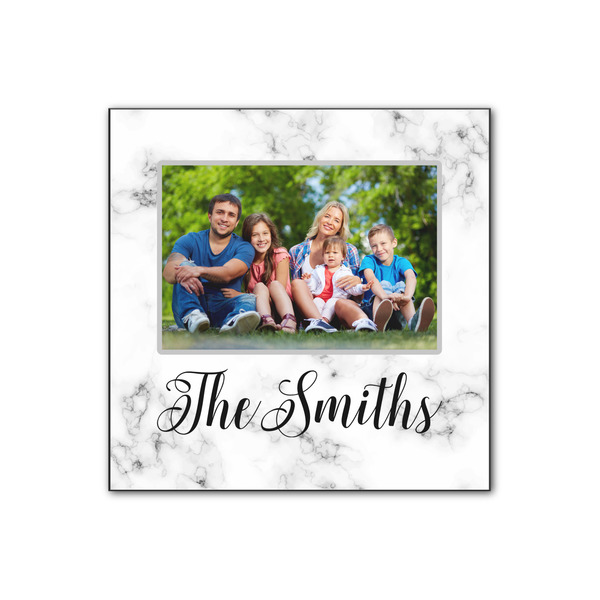Custom Family Photo and Name Wood Print - 12" x 12"