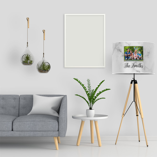 Family Photo and Name 16" Drum Lampshade - LIFESTYLE