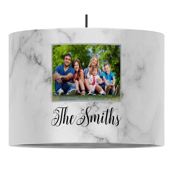 Family Photo and Name 16" Drum Lampshade - PENDANT (Fabric)