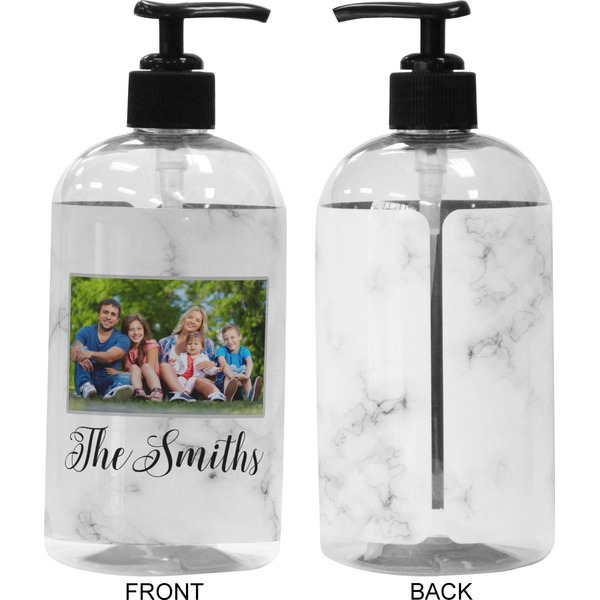 Family Photo and Name 16 oz Plastic Liquid Dispenser (Approval) - Black