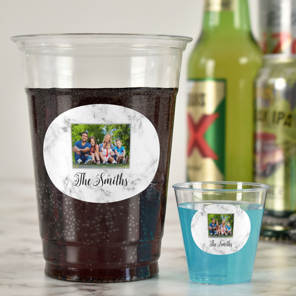 Family Photo and Name 16oz Party Cup & Plastic Shot Glass - In Context