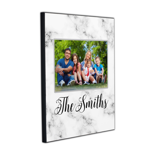 Family Photo and Name 16x20 Wood Print - Angle View