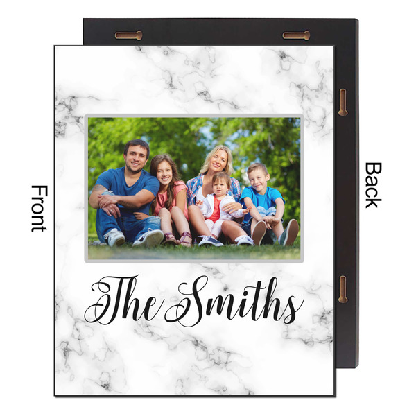 Family Photo and Name 16x20 Wood Print - Front & Back View