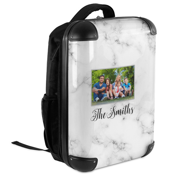 Family Photo and Name 18" Hard Shell Backpacks - ANGLED VIEW