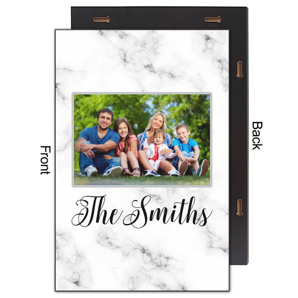 Family Photo and Name 20x30 Wood Print - Front & Back View