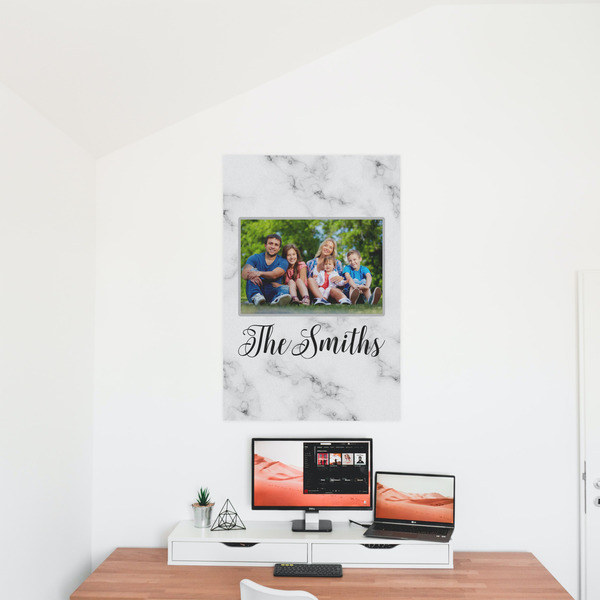 Family Photo and Name 24x36 - Matte Poster - On the Wall