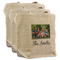 Family Photo and Name 3 Reusable Cotton Grocery Bags - Front View