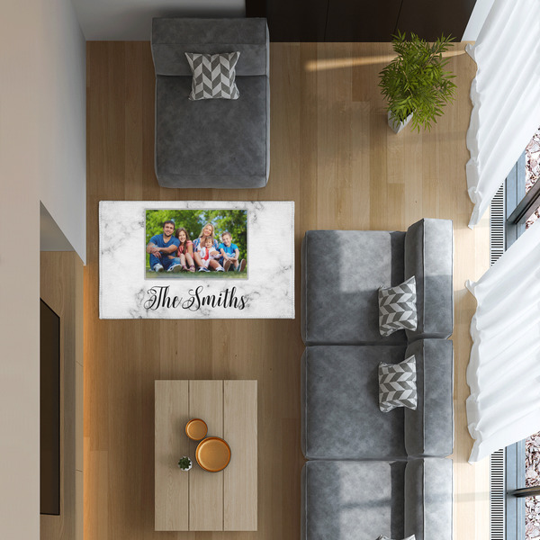Family Photo and Name 3'x5' Indoor Area Rugs - IN CONTEXT