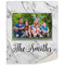 Family Photo and Name Sherpa Throw Blanket