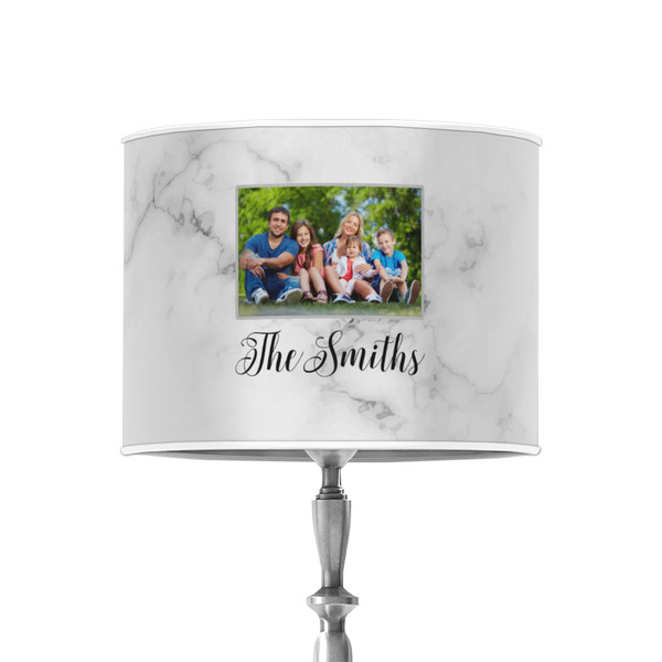 Family Photo and Name 8" Drum Lampshade - ON STAND (Poly Film)