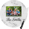 Family Photo and Name Round Glass Cutting Board - Small