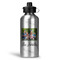 Family Photo and Name Aluminum Water Bottle - Silver
