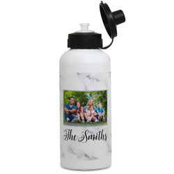 Family Photo and Name Water Bottles - Aluminum - 20 oz - White