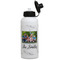 Family Photo and Name Aluminum Water Bottle - White Front