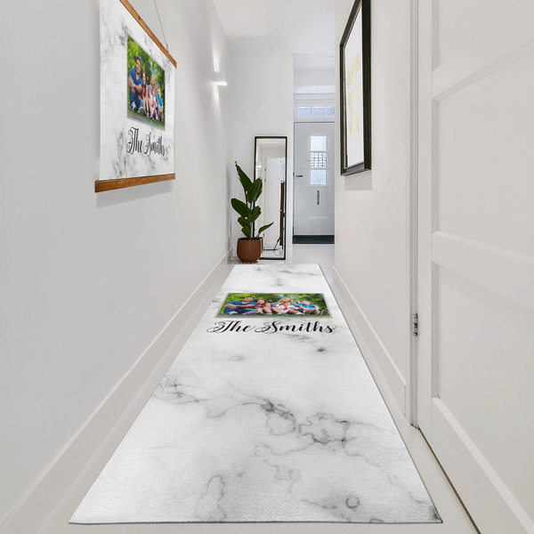 Family Photo and Name Area Rug Sizes - In Context (vertical)