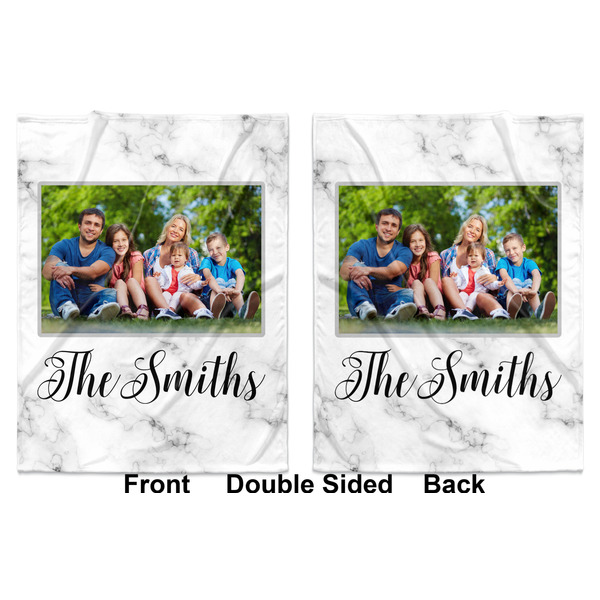 Family Photo and Name Baby Blanket (Double Sided - Printed Front and Back)