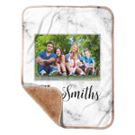 Family Photo and Name Sherpa Baby Blanket - 30" x 40"