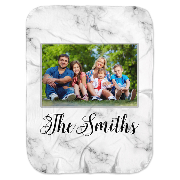 Custom Family Photo and Name Baby Swaddling Blanket