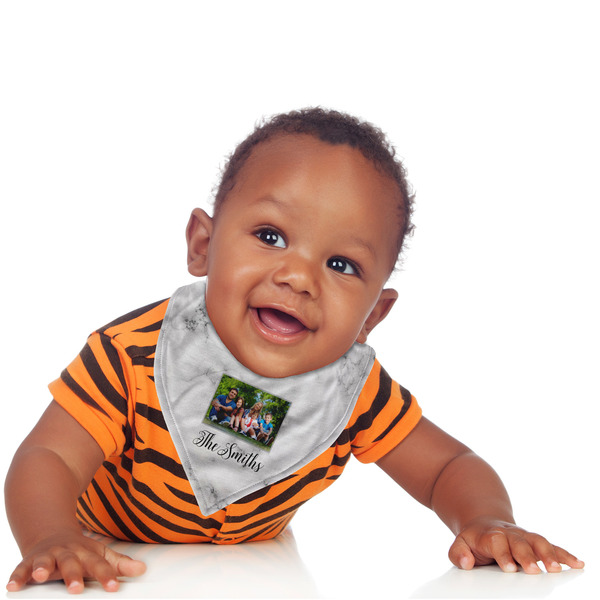 Family Photo and Name Bandana Bib - (Lifestyle 1 boy)