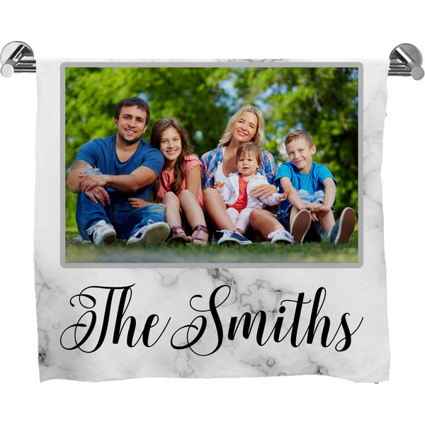 Custom Family Photo and Name Bath Towel