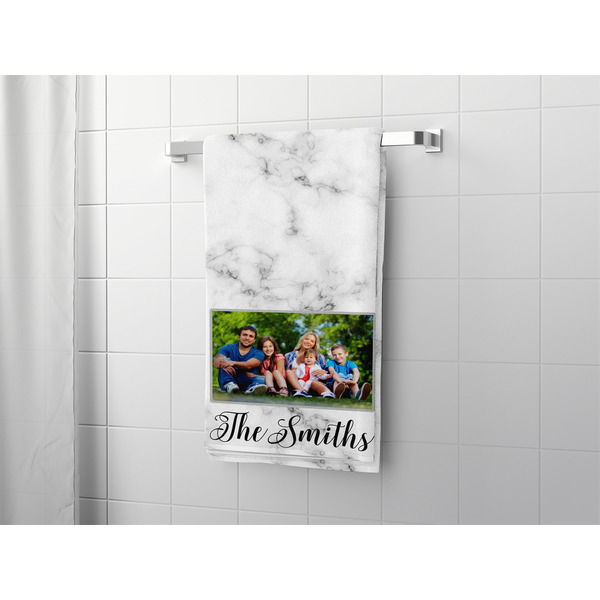 Family Photo and Name Bath Towel - Lifestyle