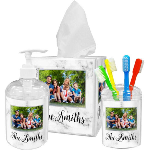 Family Photo and Name Bathroom Accessories Set