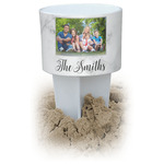 Family Photo and Name White Beach Spiker Drink Holder