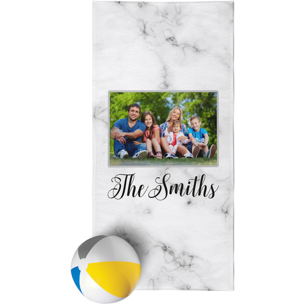 Custom Family Photo and Name Beach Towel
