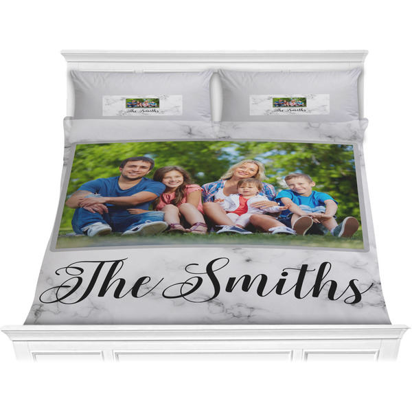 Custom Family Photo and Name Comforter Set - King