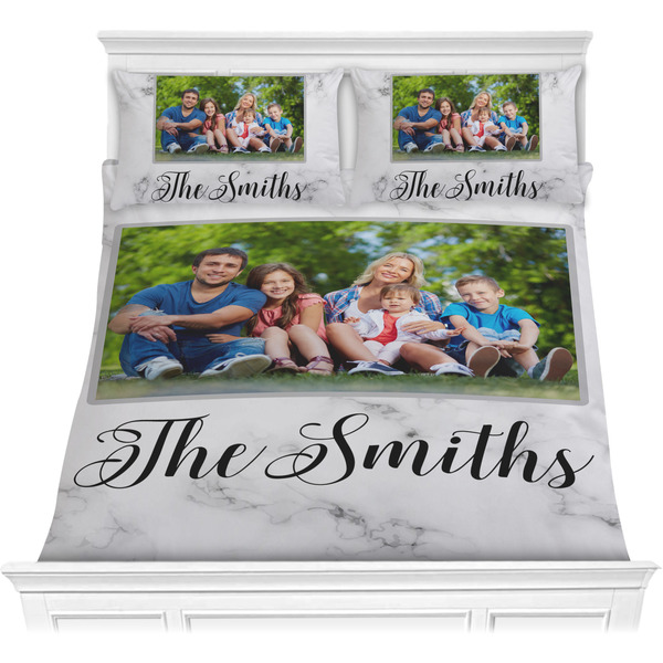 Custom Family Photo and Name Comforter Set - Full / Queen