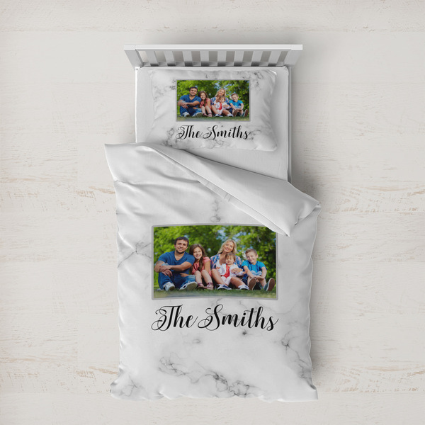 Custom Family Photo and Name Duvet Cover Set - Twin XL