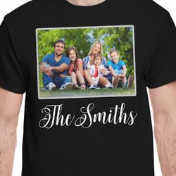 Family Photo and Name T-Shirt - Black - Small