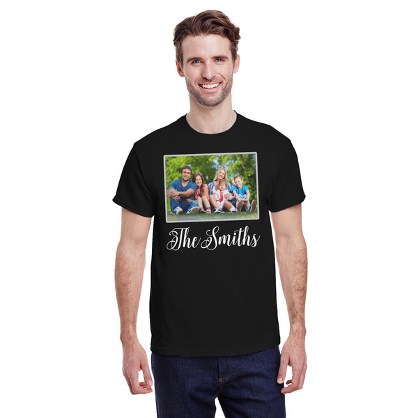 Custom Family Photo and Name T-Shirt - Black - Medium