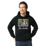 Family Photo and Name Hoodie - Black